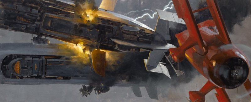 A battle in the sky. Illustration by Gregory Manchess. Source: Gregory Manchess